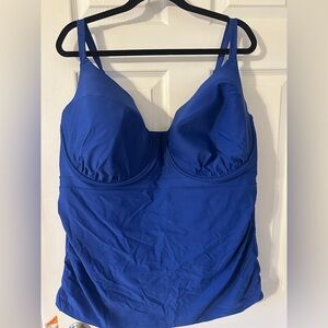 Cacique Tankini Swimwear in Deep Blue (Top Only) Size 44H